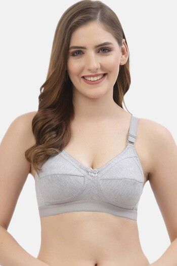 Buy Floret Double Layered Non-Wired Full Coverage Super Support Bra - Cool Grey